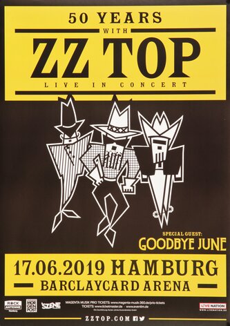 ZZ Top - 50 Years With..., Hamburg 2019 - Konzertplakat