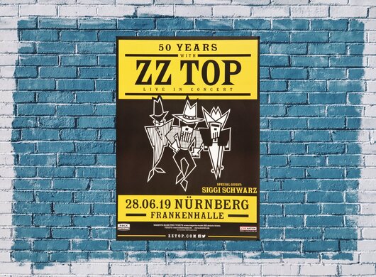 ZZ Top - 50 Years With..., Nürnberg 2019 - Konzertplakat