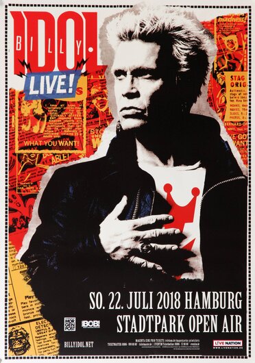 Billy Idol - Revitalized, Hamburg 2018 - Konzertplakat
