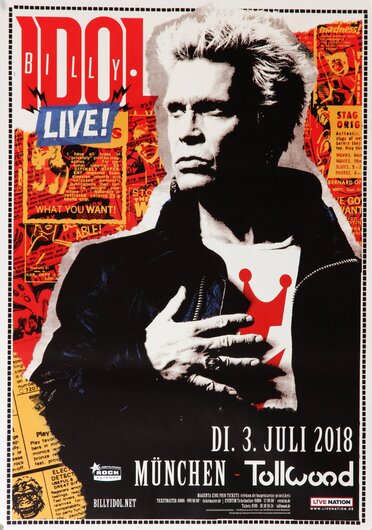 Billy Idol - Revitalized, München 2018 - Konzertplakat