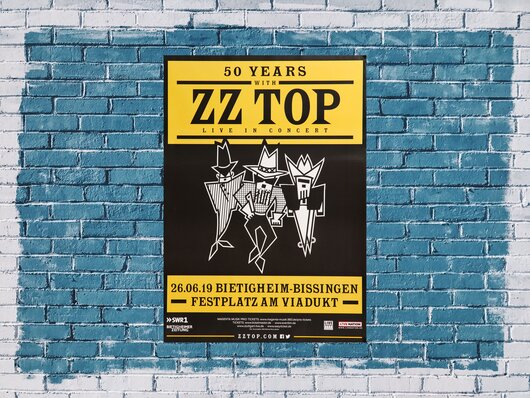 ZZ Top - Big Bad Blues, Bietigheim 2019 - Konzertplakat
