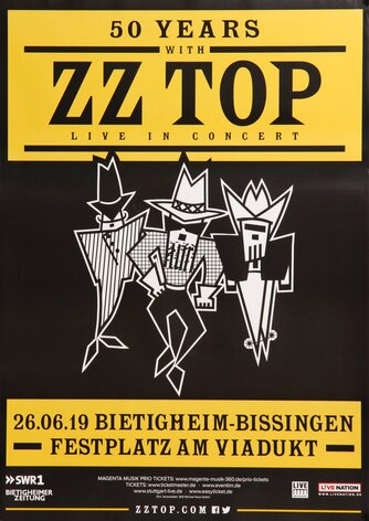 ZZ Top - Big Bad Blues, Bietzigheim 2019 - Konzertplakat