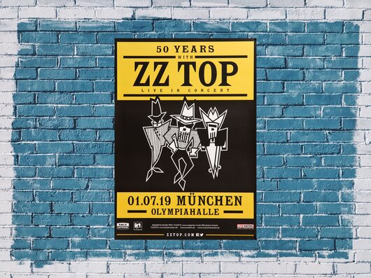 ZZ Top - Big Bad Blues, München 2019 - Konzertplakat