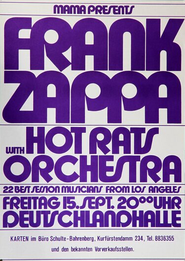 Frank Zappa , Berlin 1972