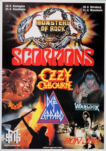 Monster Of Rock, Scorpions, Ozzy, Def Leppard, 1986