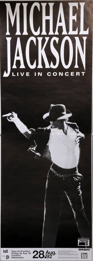 Michael Jackson, Live In Concert, Door-Poster Consisting Of 2 Parts, Size arrrox. 66 in x approx.23 rin, FRA, 1992