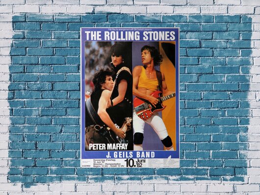 The Rolling Stones, Live In Germany, München, 1982, Konzertplakat, small tears and creases on the edge,