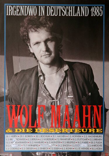 Wolf Maahn, Alle Tourdates 1985