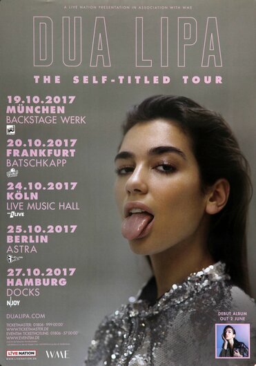 Dua Lipa - The Self - Titled Tour, Tour Dates 2017
