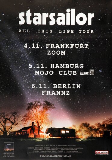 Starsailor - All This Life Tour, Tour Dates 2018