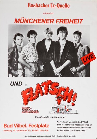Münchener Freiheit & Flatsch - Live, Bad Vilbel 1985