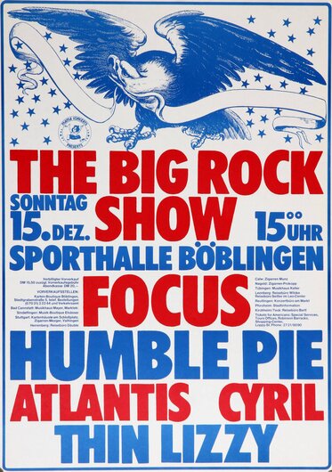 The Big Rock Show - Focus, Humble Poie, Atlantis, Cyril, Thin Lizzy,, Böblingen 1975