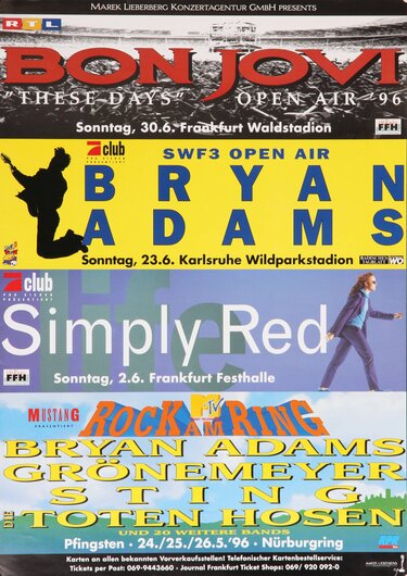 Bon Jovi, Bryan Adams, Simply Red, RAR 1996, Konzert - Vorschau 1996
