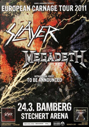 Slayer - European Carnage, Bamberg 2011 - Konzertplakat