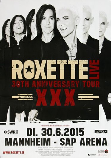 Roxette - Live Tour , Mannheim 2015 - Konzertplakat