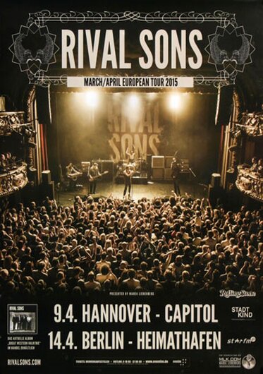 Rival Sons - European Tour, Hannover & Berlin 2015 - Konzertplakat