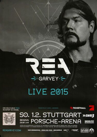 Rea Garvey - Pride , Stuttgart 2015 - Konzertplakat