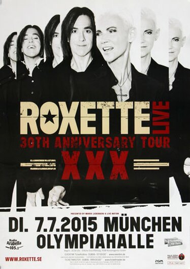 Roxette - Live Tour , München 2015 - Konzertplakat