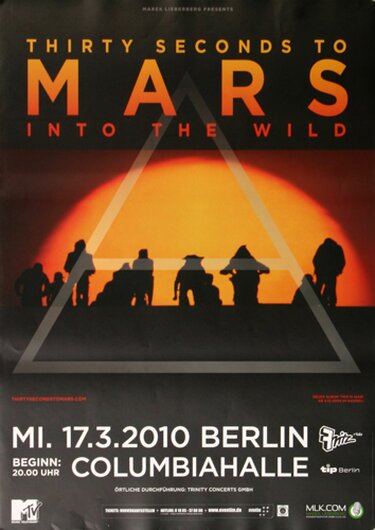 30 Seconds to Mars - In To The Wild, Berlin 2010 - Konzertplakat