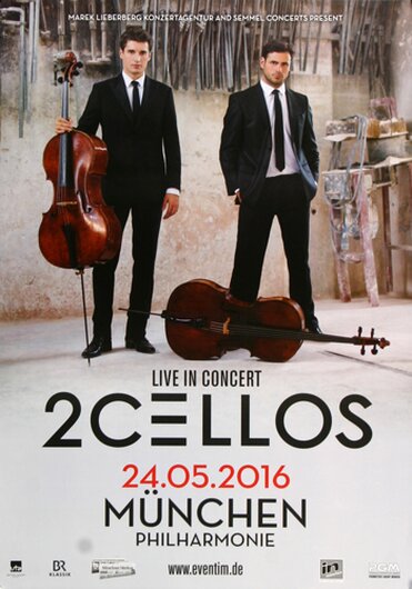 2Cellos - Thunderstruck , München 2016 - Konzertplakat