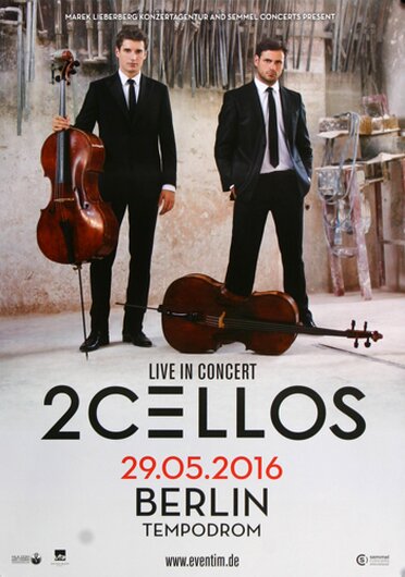 2Cellos - Thunderstruck , Berlin 2016 - Konzertplakat