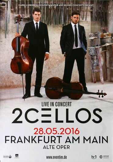 2Cellos - Thunderstruck , Frankfurt 2016 - Konzertplakat