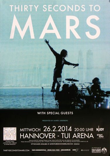 30 Seconds to Mars - In The Air , Hannover 2014 - Konzertplakat
