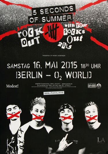 5 Secounds of Summer - Rock Out , Berlin 2015 - Konzertplakat
