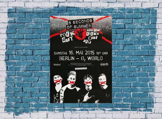 5 Secounds of Summer - Rock Out , Berlin 2015 - Konzertplakat