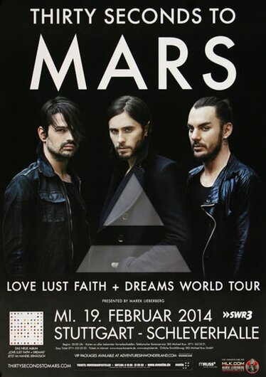 30 Seconds to Mars - Dreams World , Stuttgart 2014 - Konzertplakat