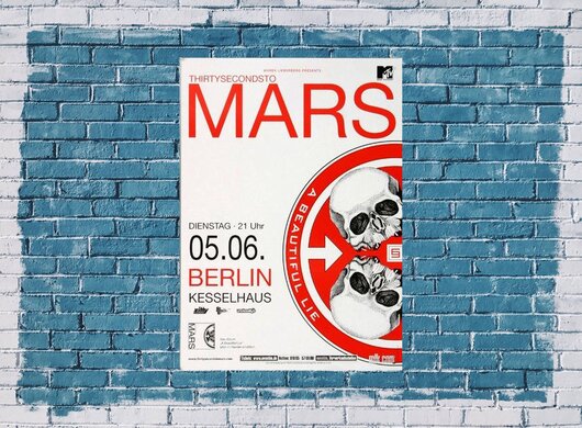 30 Seconds to Mars - A Beautifull Lie , Berlin 2007 - Konzertplakat