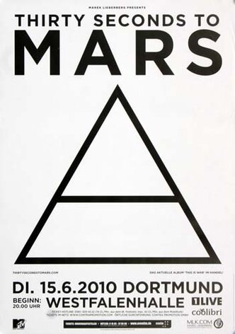 30 Seconds to Mars - The Kill, Dortmund 2010 - Konzertplakat