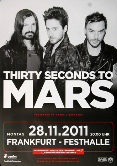 30 Seconds to Mars - In To The Wild , Frankfurt 2011 - Konzertplakat