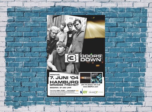 3 Doors Down - Here Without You, Hamburg 2004 - Konzertplakat