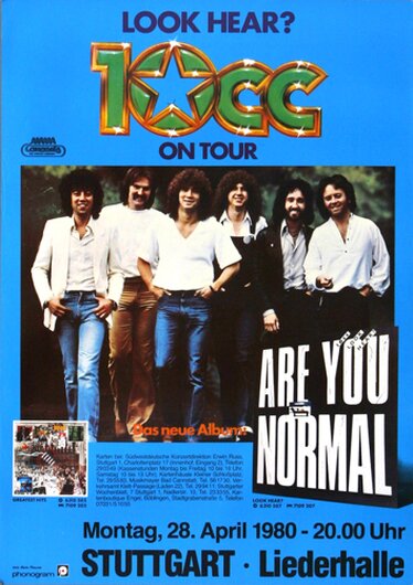 10 cc - Are You Normal, Stuttgart  1980 - Konzertplakat