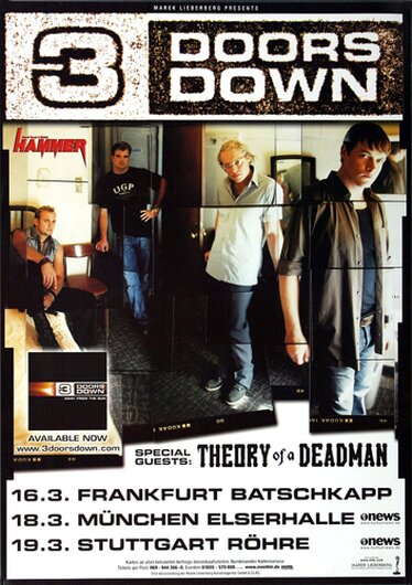 3 Doors Down - Live For Today, Tour 2005 - Konzertplakat