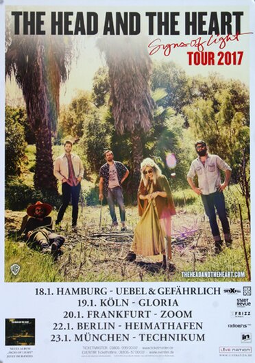 The Head And The Heart - Signs Of Light, Tour 2017 - Konzertplakat