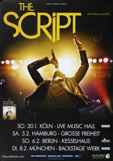 The Script - Science & Faith, Tour 2011 - Konzertplakat