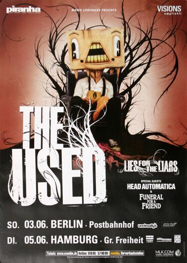 The Used - Lies For The Liars, Berlin & Hamburg 2007 - Konzertplakat