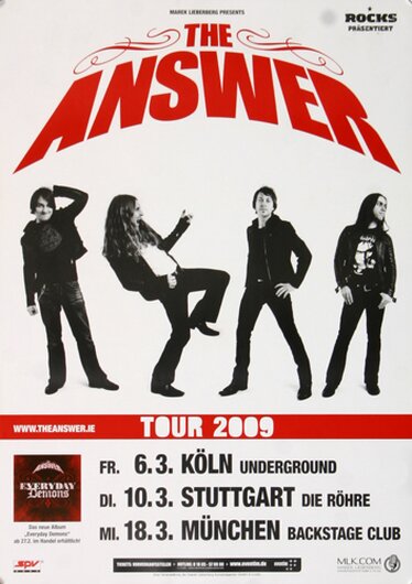 The Answer - Everyday Demons, Tour 2009 - Konzertplakat