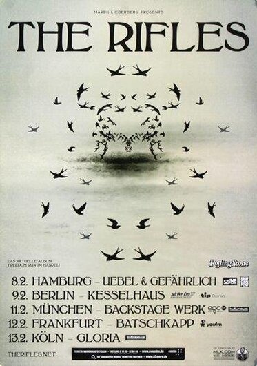 The Rifles - Freedom Run, Tour 2012 - Konzertplakat