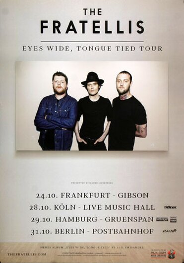 The Fratellis - Eyes Wide,Tongue Tied, Tour 2015 - Konzertplakat