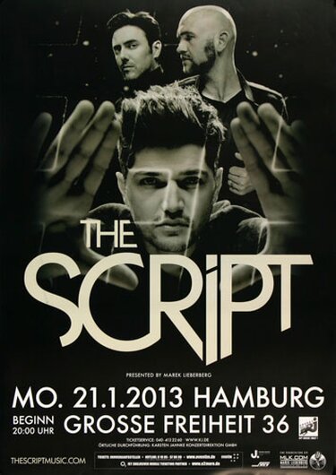 The Script - Millionaires , Hamburg 2013 - Konzertplakat