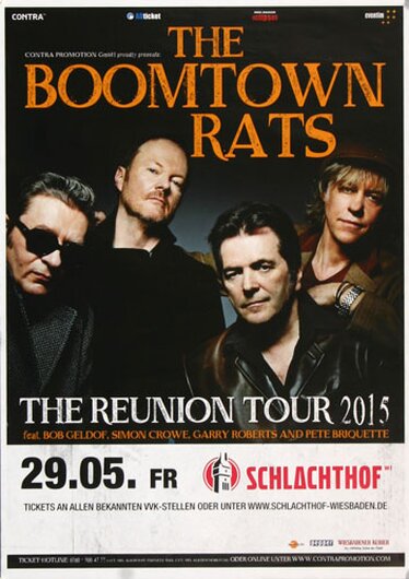 The Boomtown Rats - Live On Tour, Wiesbaden 2015 - Konzertplakat