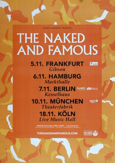 The Naked And The Famous - Aggressive You, Tour 2013 - Konzertplakat