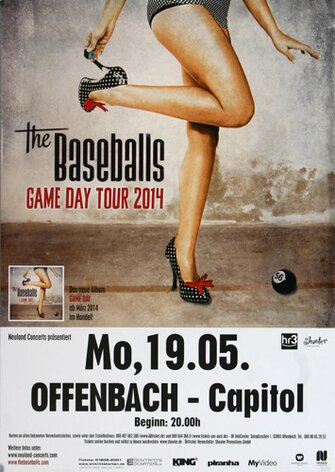 The Baseballs - Game Day, Frankfurt 2014 - Konzertplakat