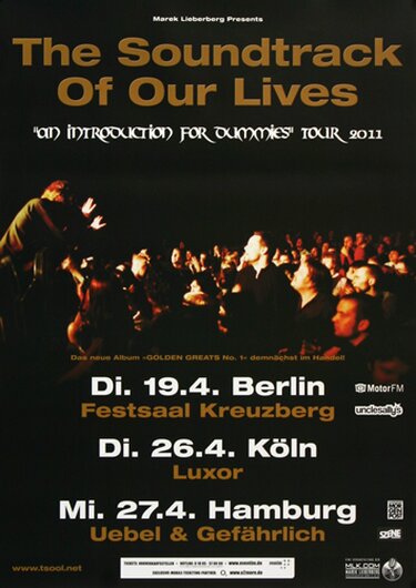 The Soundtrack Of Our Lives - Immaculate Convergence, Tour 2011 - Konzertplakat