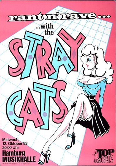 The Stray Cats - Rant N Rave, Hamburg 1983 - Konzertplakat
