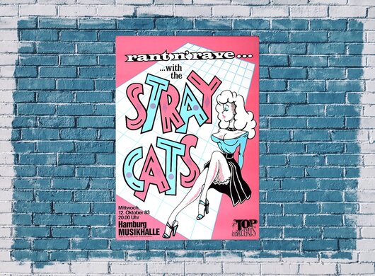 The Stray Cats - Rant N Rave, Hamburg 1983 - Konzertplakat