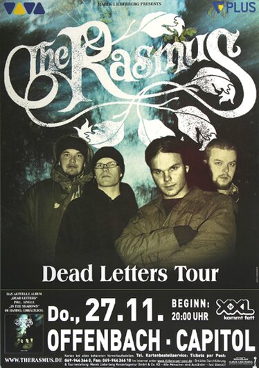 The Rasmus - Dead Letters, Frankfurt 2006 - Konzertplakat